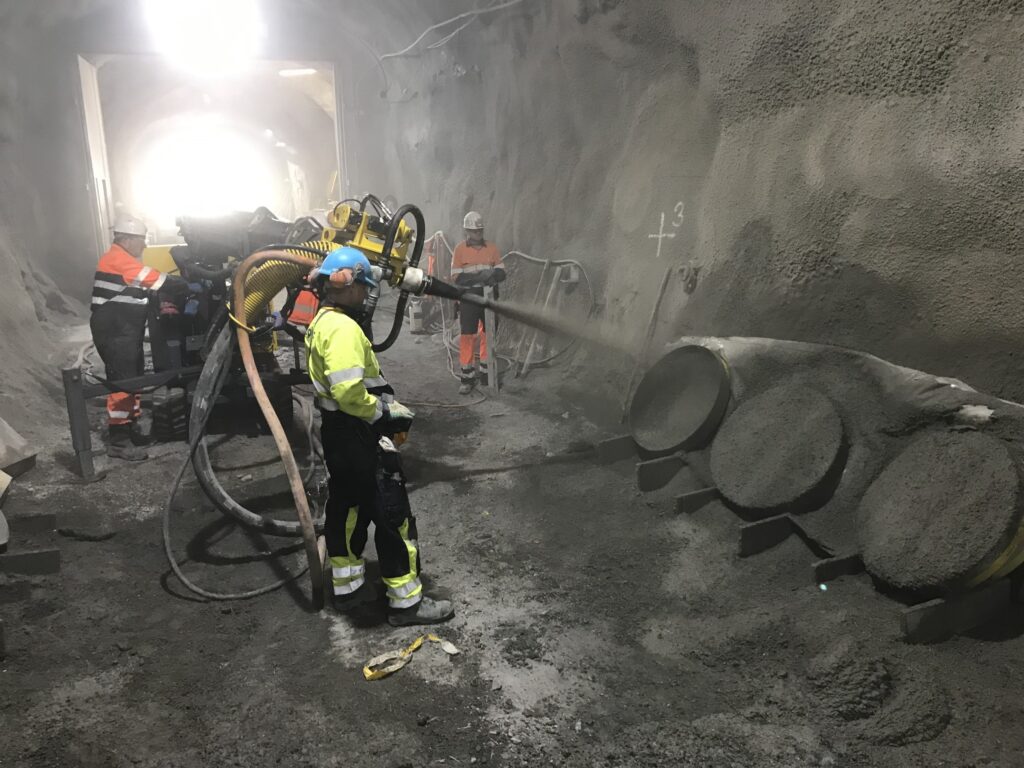 Beton i tunneler og miner